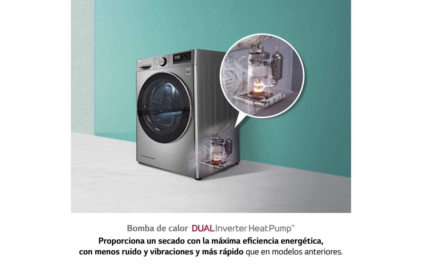 LG Secadora 9kg, A+++, con Bomba de calor Dual Inverter, Inox Antihuellas, Serie 900 , RH90V9PV2N