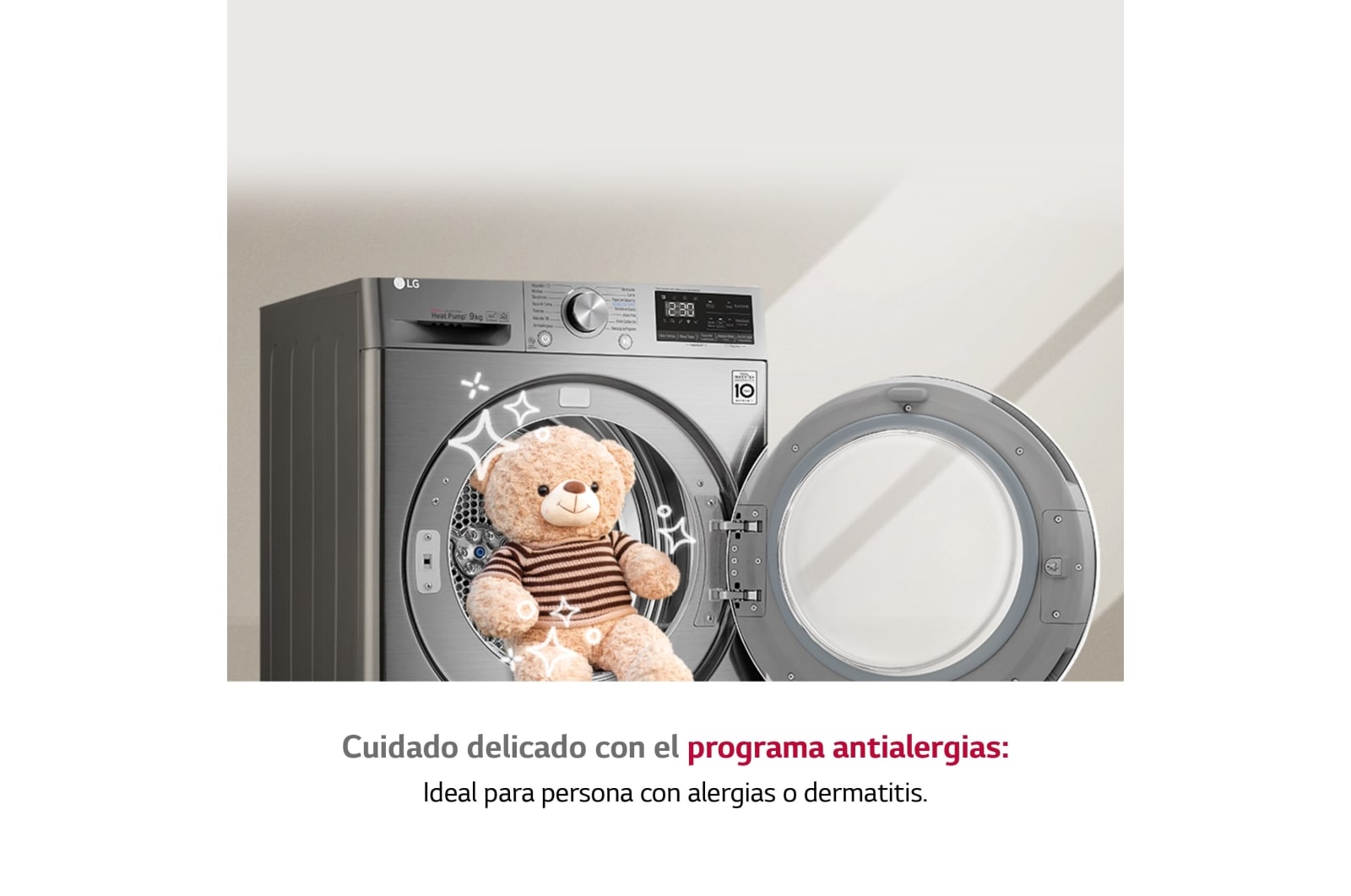 LG Secadora 9kg, A+++, con Bomba de calor Dual Inverter, Inox Antihuellas, Serie 900 , RH90V9PV2N