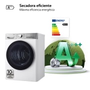 LG Secadora 10kg, A+++, con Bomba de calor Dual Inverter, Blanco, Serie 900, RH10V9AV2WR