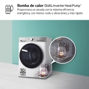 LG Secadora 10kg, A+++, con Bomba de calor Dual Inverter, Blanco, Serie 900, RH10V9AV2WR