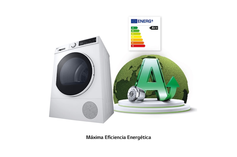 LG Secadora con bomba de calor 8kg, A++, Blanca, Serie 100 , RH80T2AP6RM