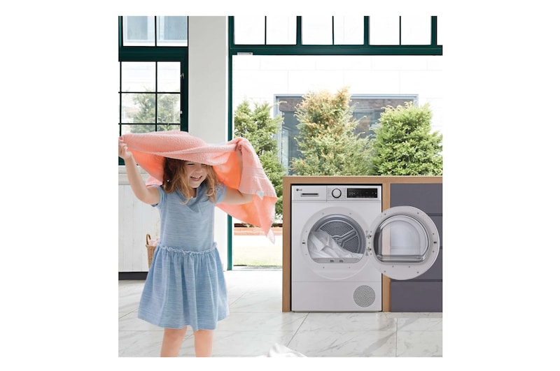 LG Secadora con bomba de calor 8kg, A++, Blanca, Serie 100 , RH80T2AP6RM