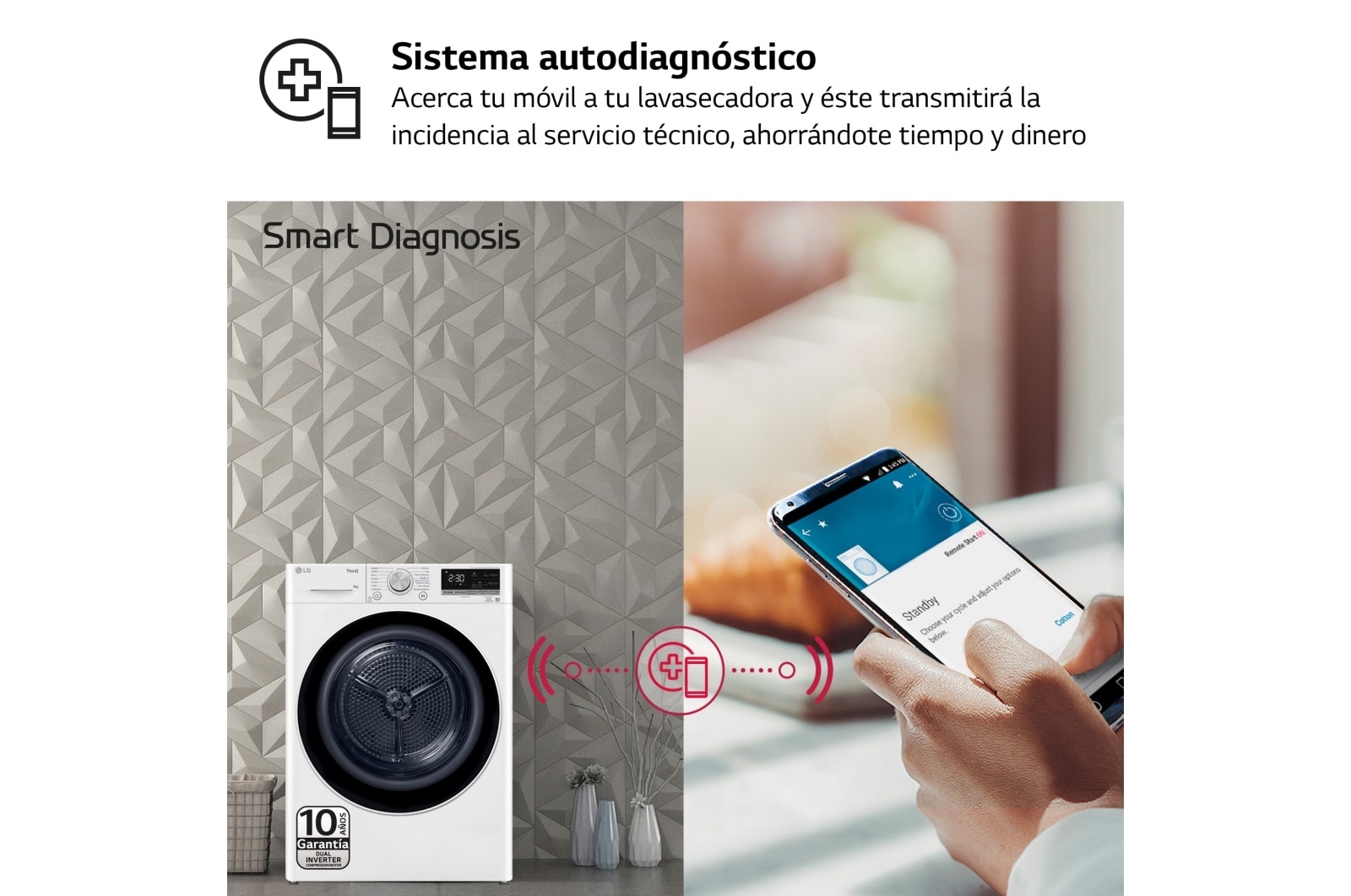 LG Secadora con Bomba de calor Dual Inverter 8kg, Clasificación A+++, Blanca, Serie 9, RH80V9AV4N