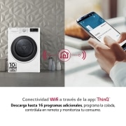 LG Secadora con Bomba de calor Dual Inverter 9kg, Clasificación A++, Blanca, Serie 5, RH90V5AV6N