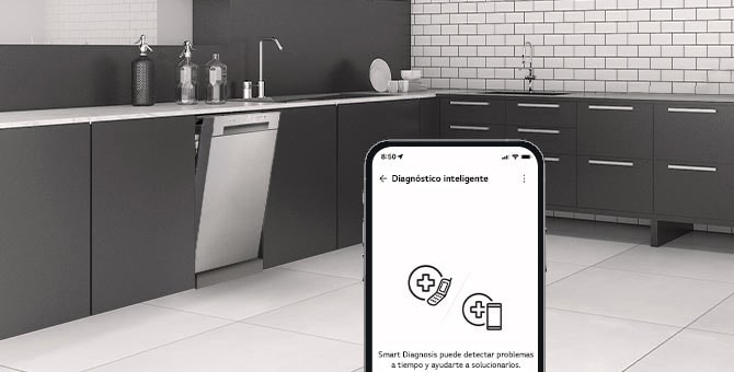 Lavavajillas conectado con un móvil