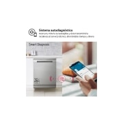 LG Lavavajillas LG QuadWash™ , Direct Drive, Inox antihuellas, D, DF141FV