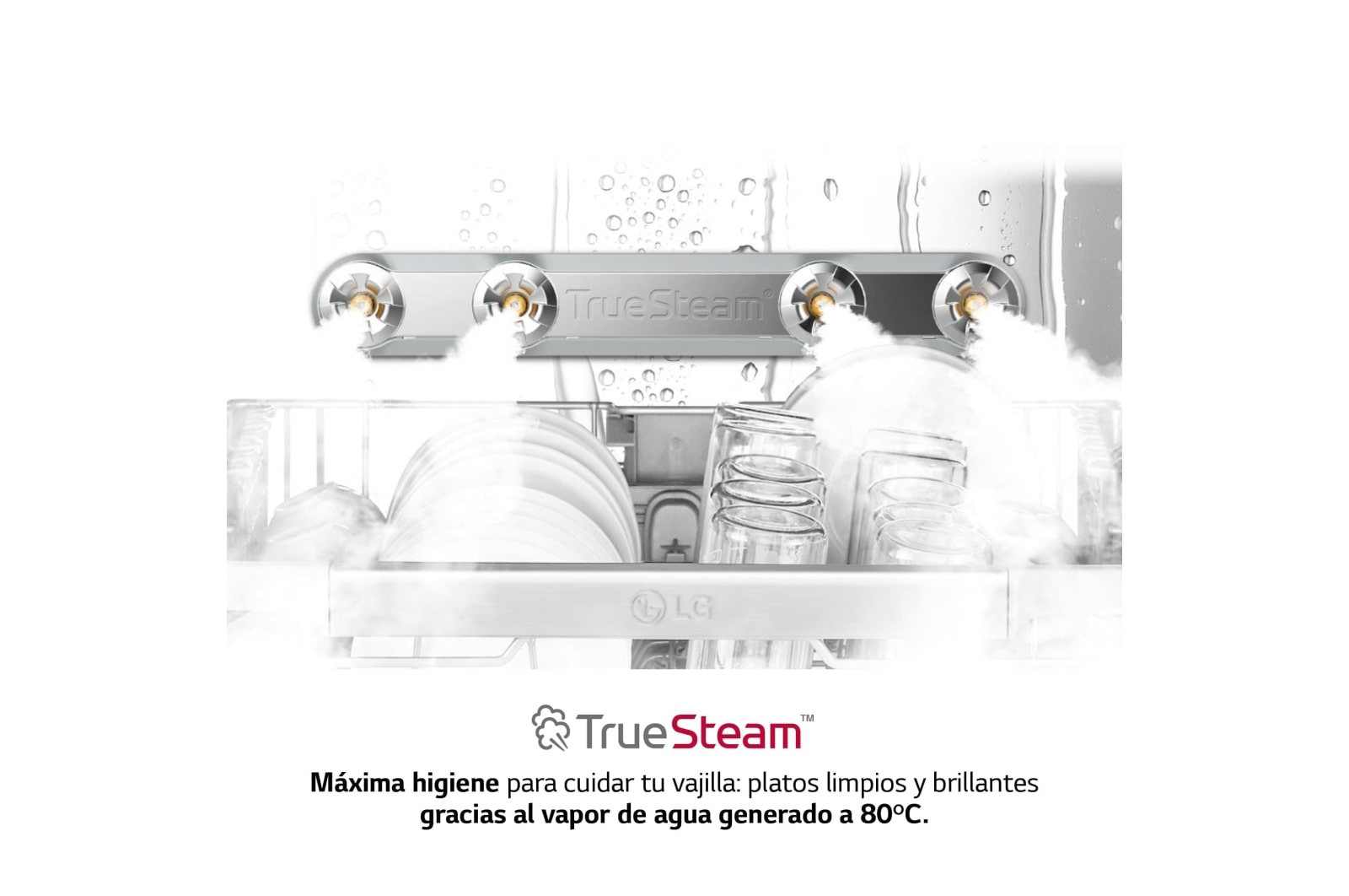 LG Lavavajillas LG QuadWash ™  , con lavado a vapor, Inox antihuellas, D, DF242FPS