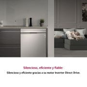 LG Lavavajillas LG QuadWash ™  , con lavado a vapor, Inox antihuellas, D, DF242FPS