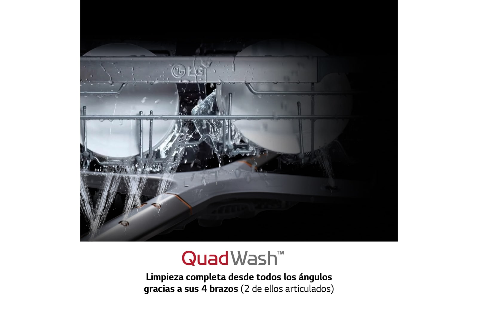 LG Lavavajillas LG QuadWash™, Inox antihuellas, clasificación E, y tercera bandeja , DF325FP