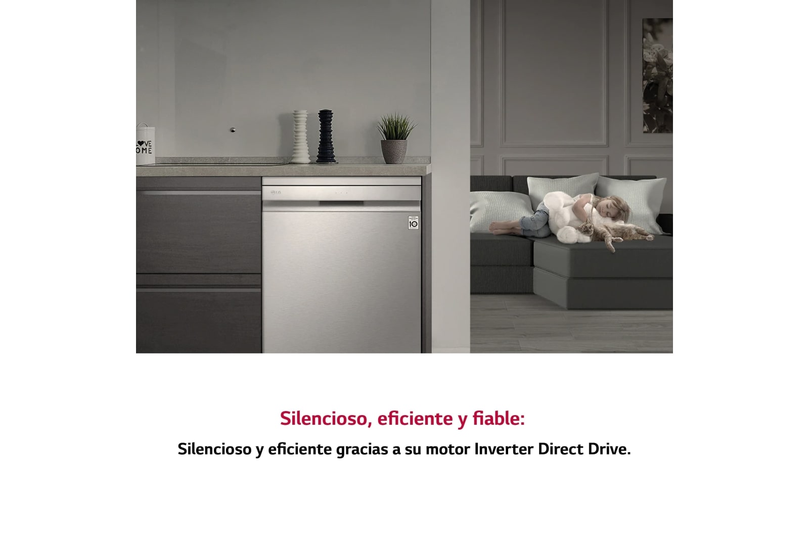 LG Lavavajillas LG QuadWash™, Inox antihuellas, clasificación E, y tercera bandeja , DF325FP