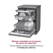 LG Lavavajillas LG QuadWash™, Inox antihuellas, clasificación E, y tercera bandeja , DF325FP