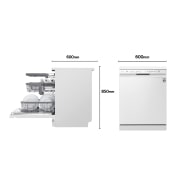 LG Lavavajillas LG QuadWash™, Blanco, clasificación E y tercera bandeja , DF325FW