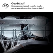 LG Lavavajillas Inox antihuellas con tecnología QuadWash™  , C, con tercera bandeja, DF355FP