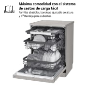 LG Lavavajillas Inox antihuellas con tecnología QuadWash™  , C, con tercera bandeja, DF355FP