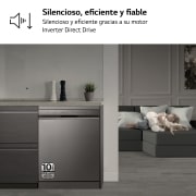 LG Lavavajillas Inox antihuellas con tecnología QuadWash™  , C, con tercera bandeja, DF355FP