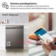 LG Lavavajillas Inox antihuellas con tecnología QuadWash™  , C, con tercera bandeja, DF355FP