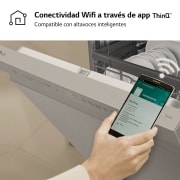 LG Lavavajillas Inox antihuellas con tecnología QuadWash™  , C, con tercera bandeja, DF355FP