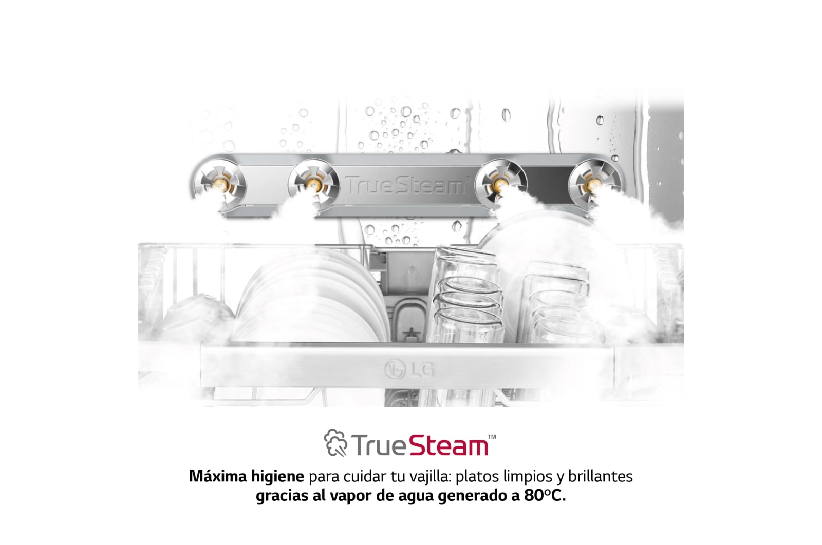 LG Lavavajillas LG QuadWash™ Steam, Blanco, B, con lavado a vapor y tercera bandeja, DF365FWS