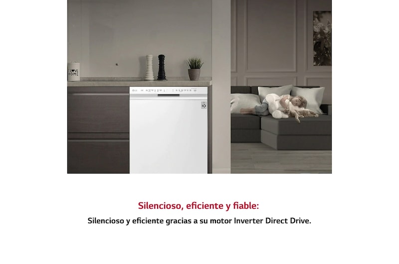 LG Lavavajillas LG QuadWash™ Steam, Blanco, B, con lavado a vapor y tercera bandeja, DF365FWS