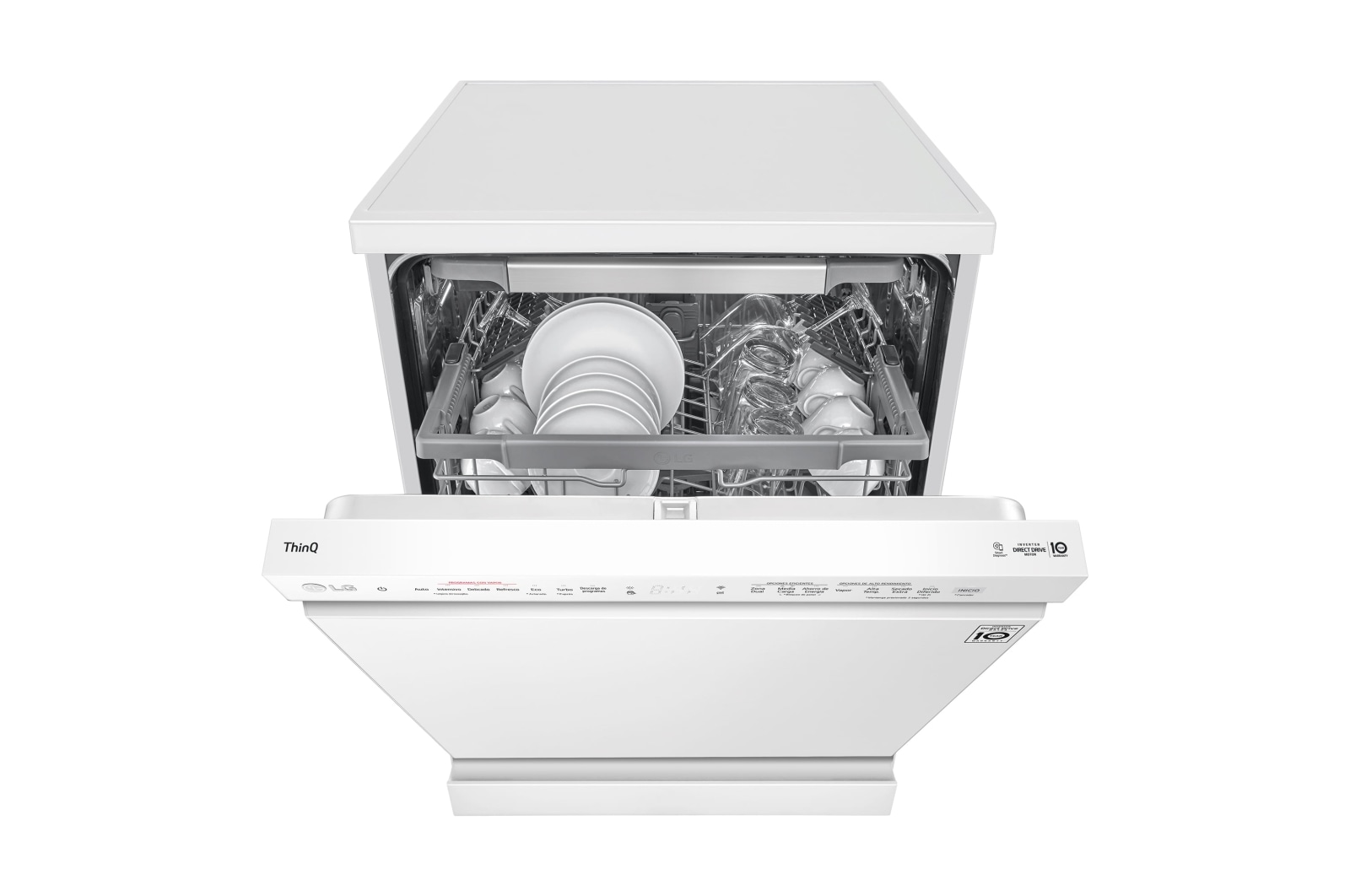 LG Lavavajillas LG QuadWash™ Steam, Blanco, B, con lavado a vapor y tercera bandeja, DF365FWS