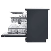 LG Lavavajillas LG QuadWash™, TrueSteam, Acero negro mate, clasificación D, con lavado a vapor y tercera bandeja, DF425HMS