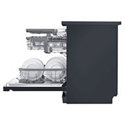 LG Lavavajillas LG QuadWash™, TrueSteam, Acero negro mate, clasificación D, con lavado a vapor y tercera bandeja, DF425HMS