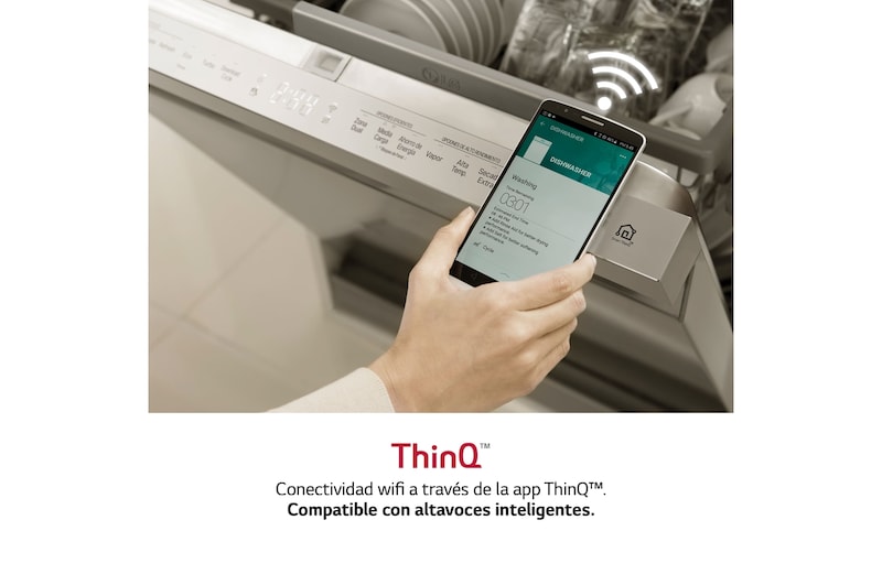 LG Outlet Lavavajillas LG QuadWash™ , TrueSteam, Acero negro mate, clasificación C, con lavado a vapor y tercera bandeja, DF455HMS.OUTLET