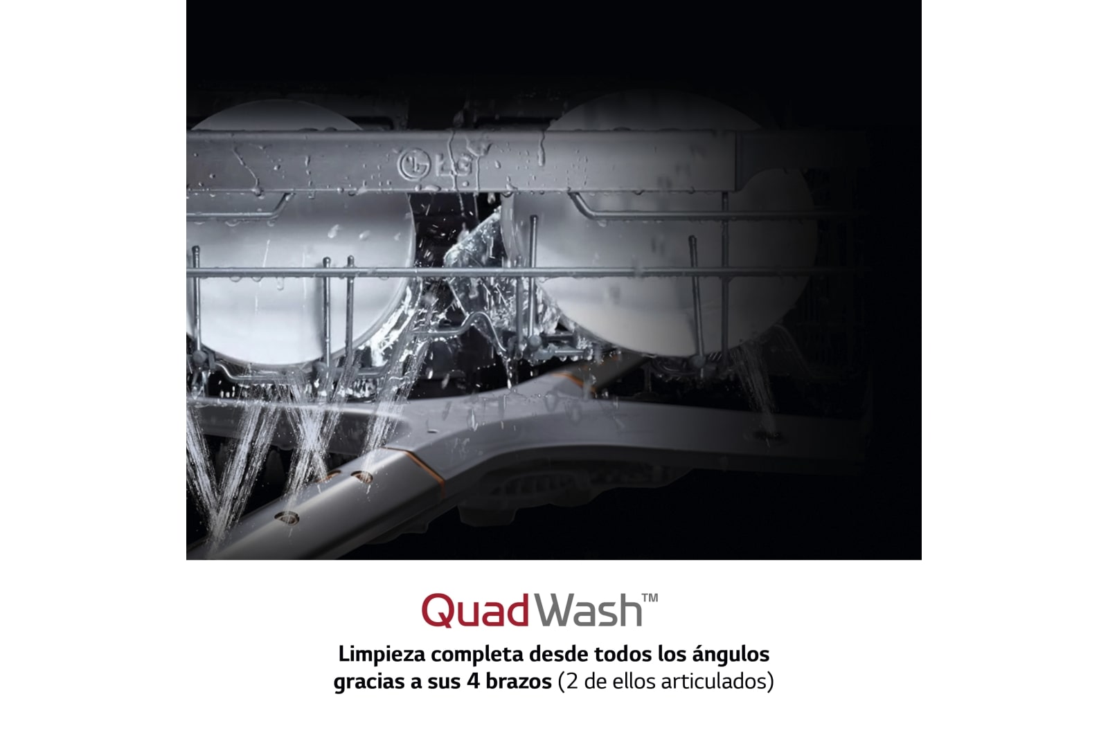 LG Lavavajillas LG QuadWash<sup>TM</sup> Steam,Blanco,C, con lavado a vapor y tercera bandeja, DF455HWS