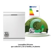 LG Lavavajillas LG QuadWash<sup>TM</sup> Steam,Blanco,C, con lavado a vapor y tercera bandeja, DF455HWS