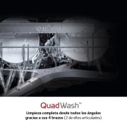 LG Lavavajillas LG QuadWash<sup>TM</sup> Steam,Blanco,C, con lavado a vapor y tercera bandeja, DF455HWS