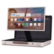 LG Stanbyme Go, el único Smart TV portátil y táctil<sup>(1)</sup> que te acompaña estés donde estés., 27LX5QKNA