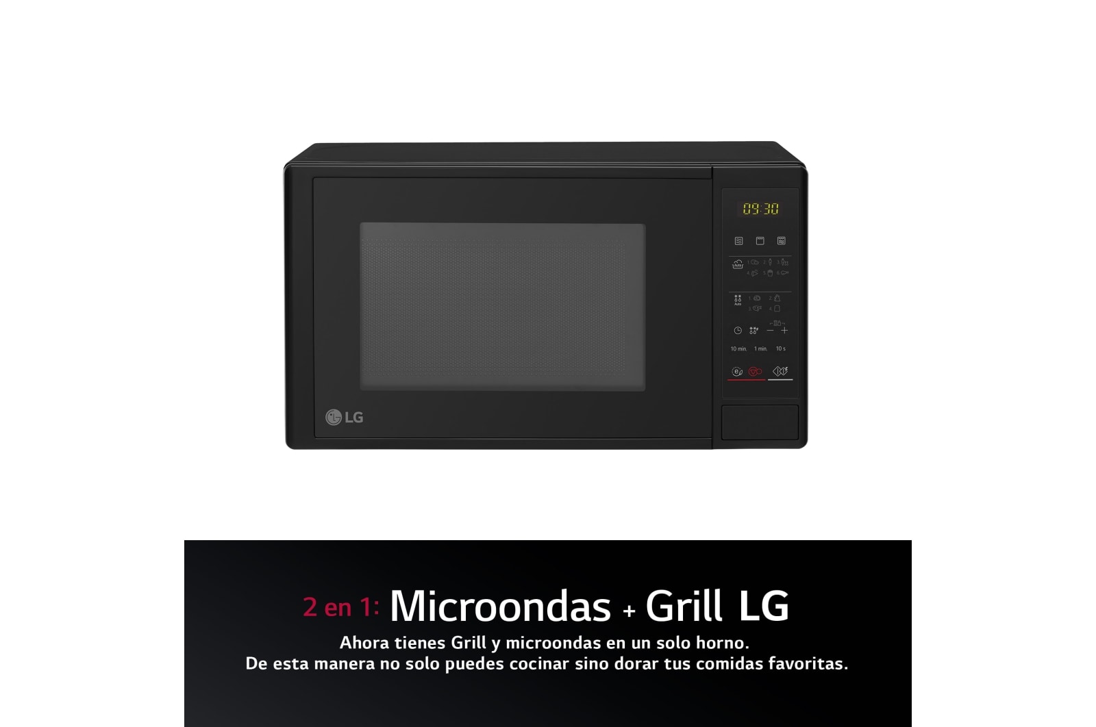 LG Microondas Grill 20 litros, Negro, MH6042D