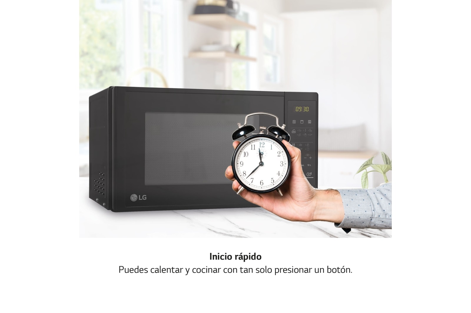 LG Microondas Grill 20 litros, Negro, MH6042D