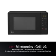 LG Microondas Grill 20 litros, Negro, MH6042D