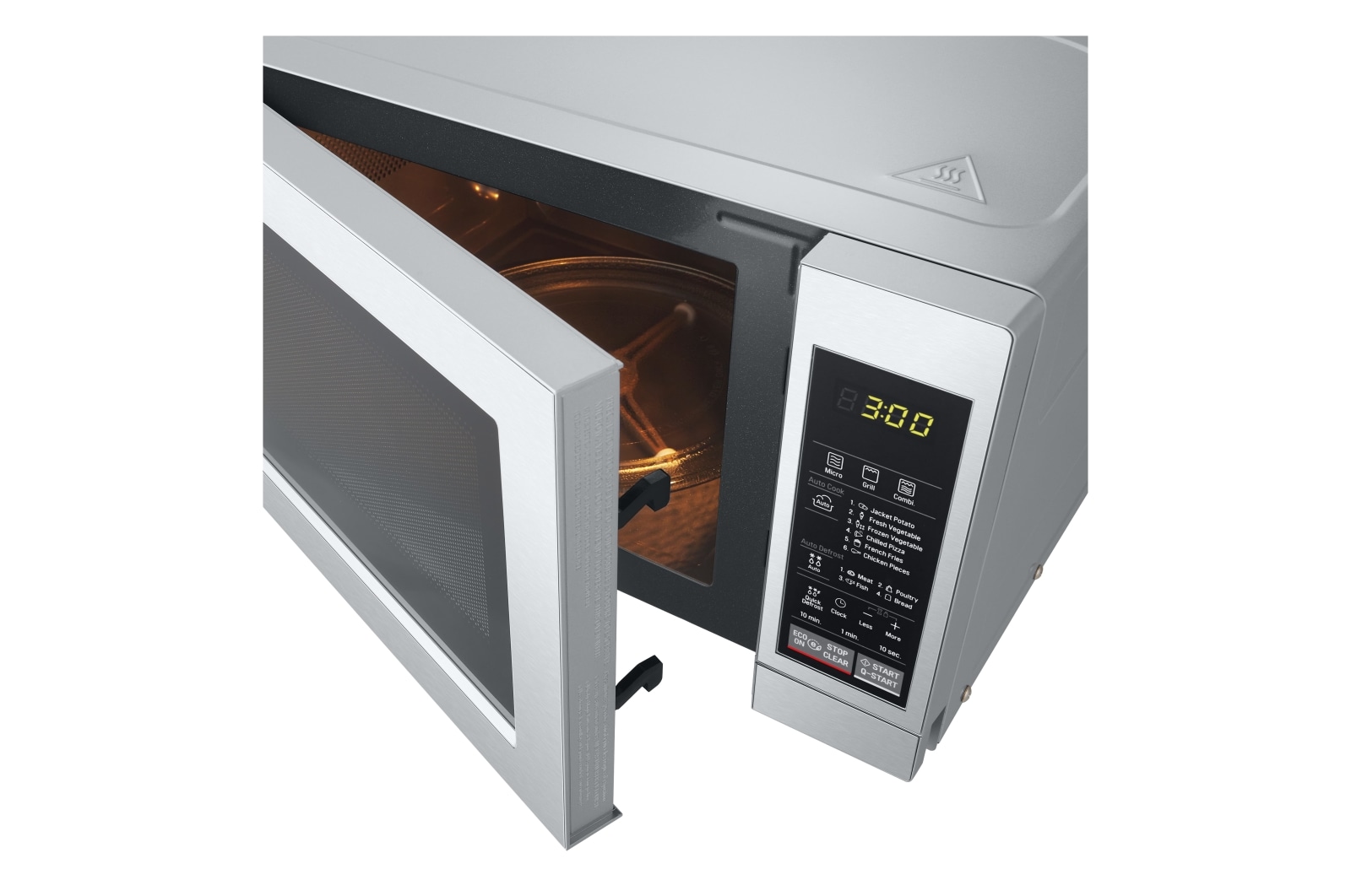 LG Microondas con grill, color acero inoxidable, 19 litros de capacidad, 700W , MH6044V