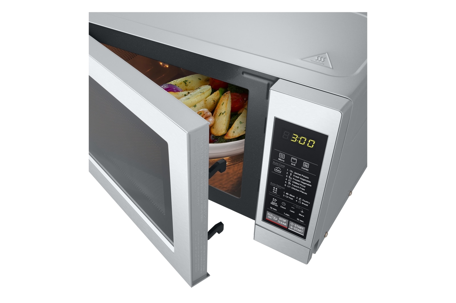 LG Microondas con grill, color acero inoxidable, 19 litros de capacidad, 700W , MH6044V