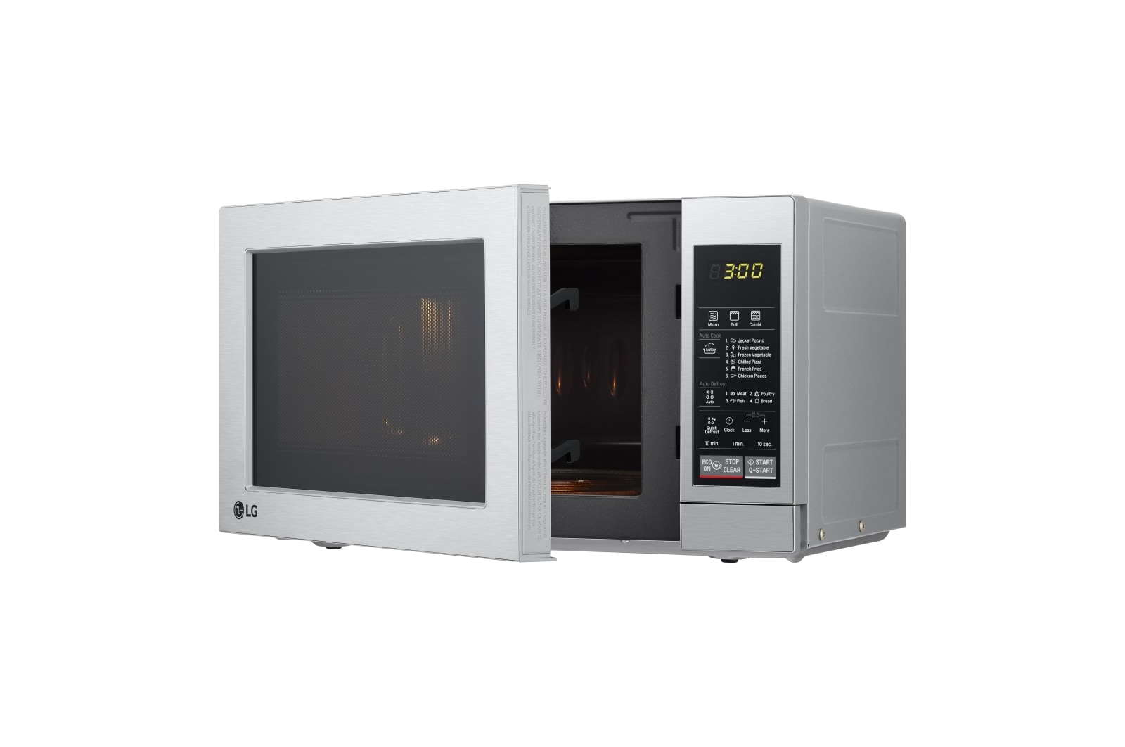 LG Microondas con grill, color acero inoxidable, 19 litros de capacidad, 700W , MH6044V