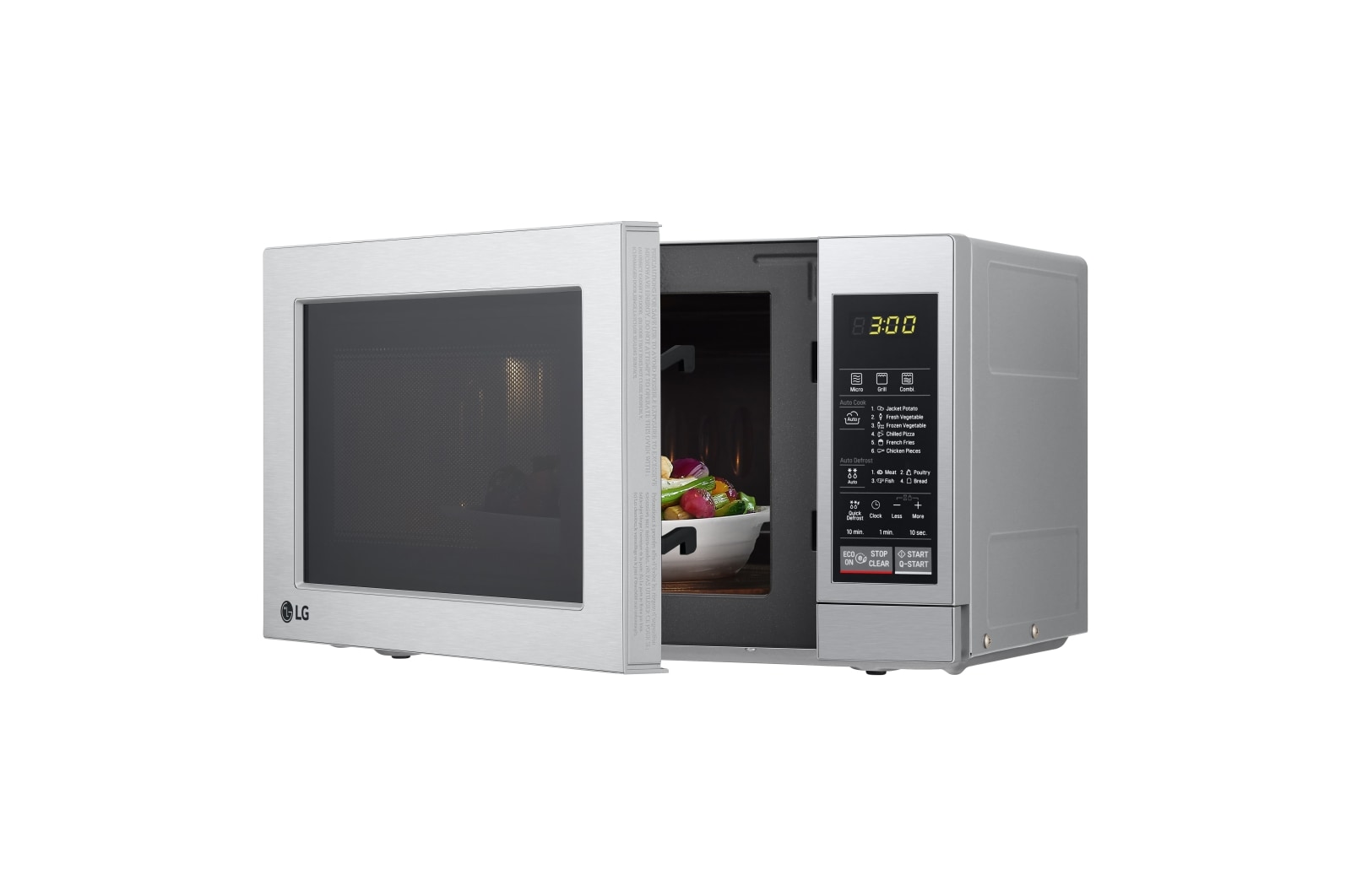 LG Microondas con grill, color acero inoxidable, 19 litros de capacidad, 700W , MH6044V