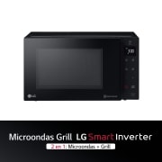 LG Microondas Grill Negro Smart Inverter 1000W de 23 litros, MH6336GIB