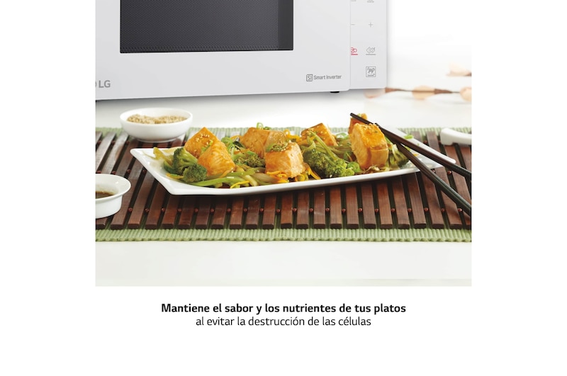 LG Microondas Grill Blanco Smart Inverter 1000W de 23 litros, MH6336GIH.OUTLET