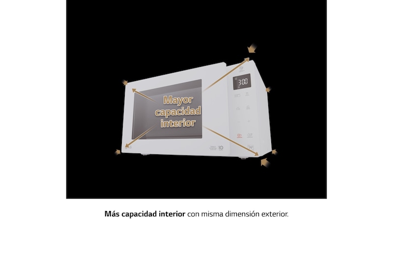 LG Microondas Grill Blanco Smart Inverter 1000W de 23 litros, MH6336GIH.OUTLET