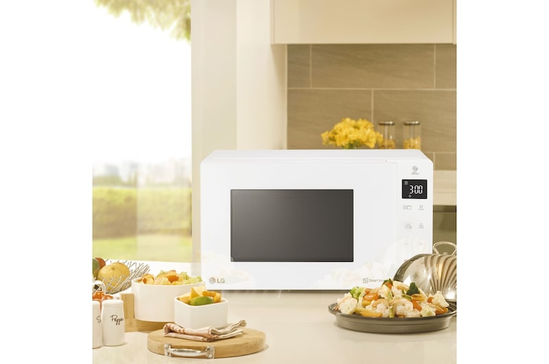 LG Microondas Grill Blanco Smart Inverter 1000W de 23 litros, MH6336GIH.OUTLET