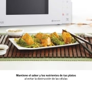 LG Microondas Grill Blanco Smart Inverter 1000W de 25 litros, MH6535GDH