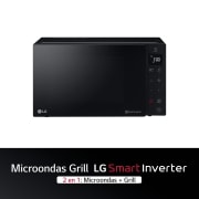 LG Microondas Grill Negro Smart Inverter 1000W de 25 litros, MH6535GDS