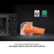 LG Microondas Grill Negro Smart Inverter 1000W de 25 litros, MH6535GDS