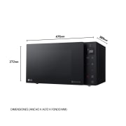 LG Microondas Grill Negro Smart Inverter 1000W de 25 litros, MH6535GDS