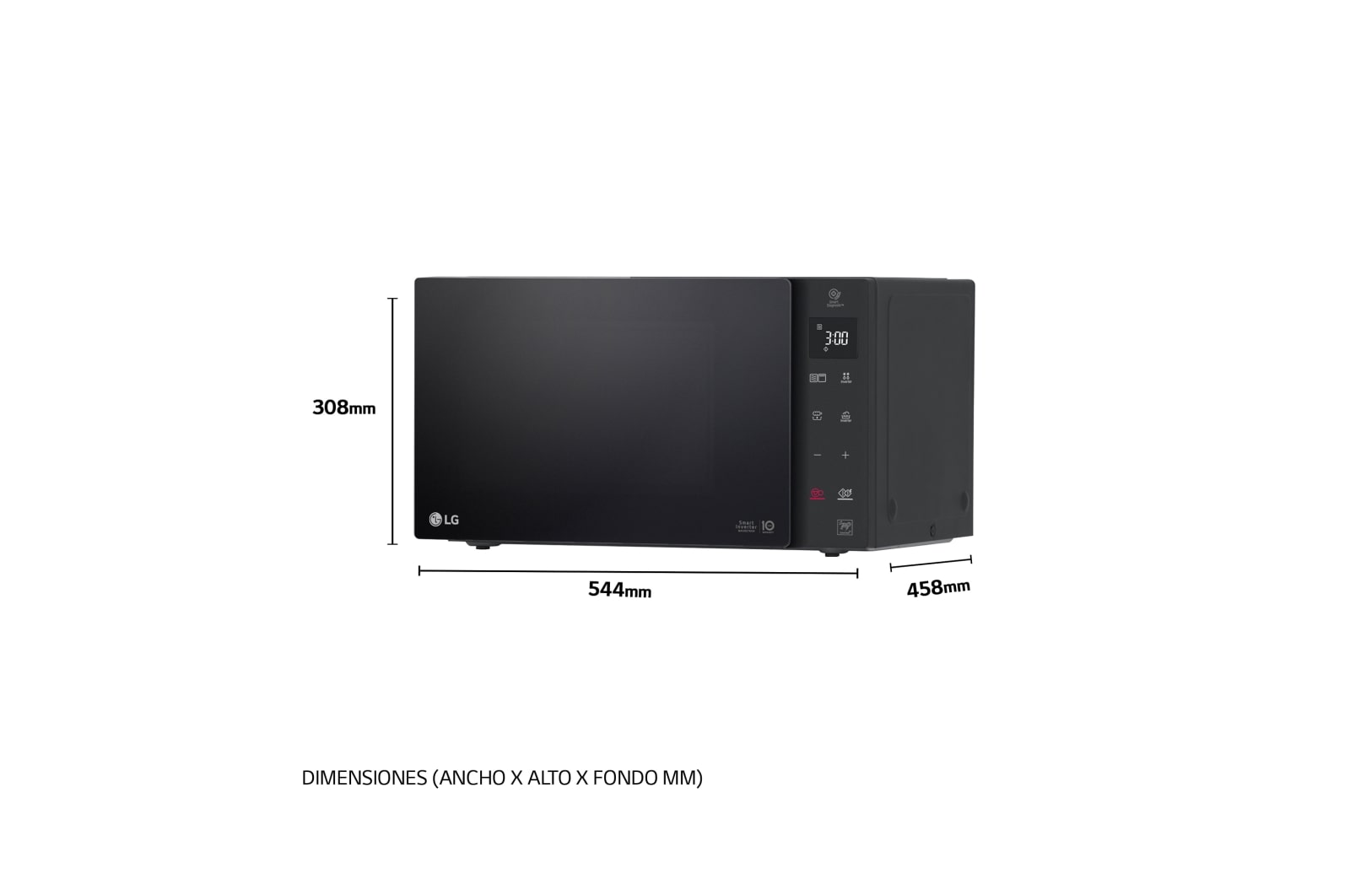 LG Microondas Grill Negro Smart Inverter 1200W de 32 litros, MH7235GPS