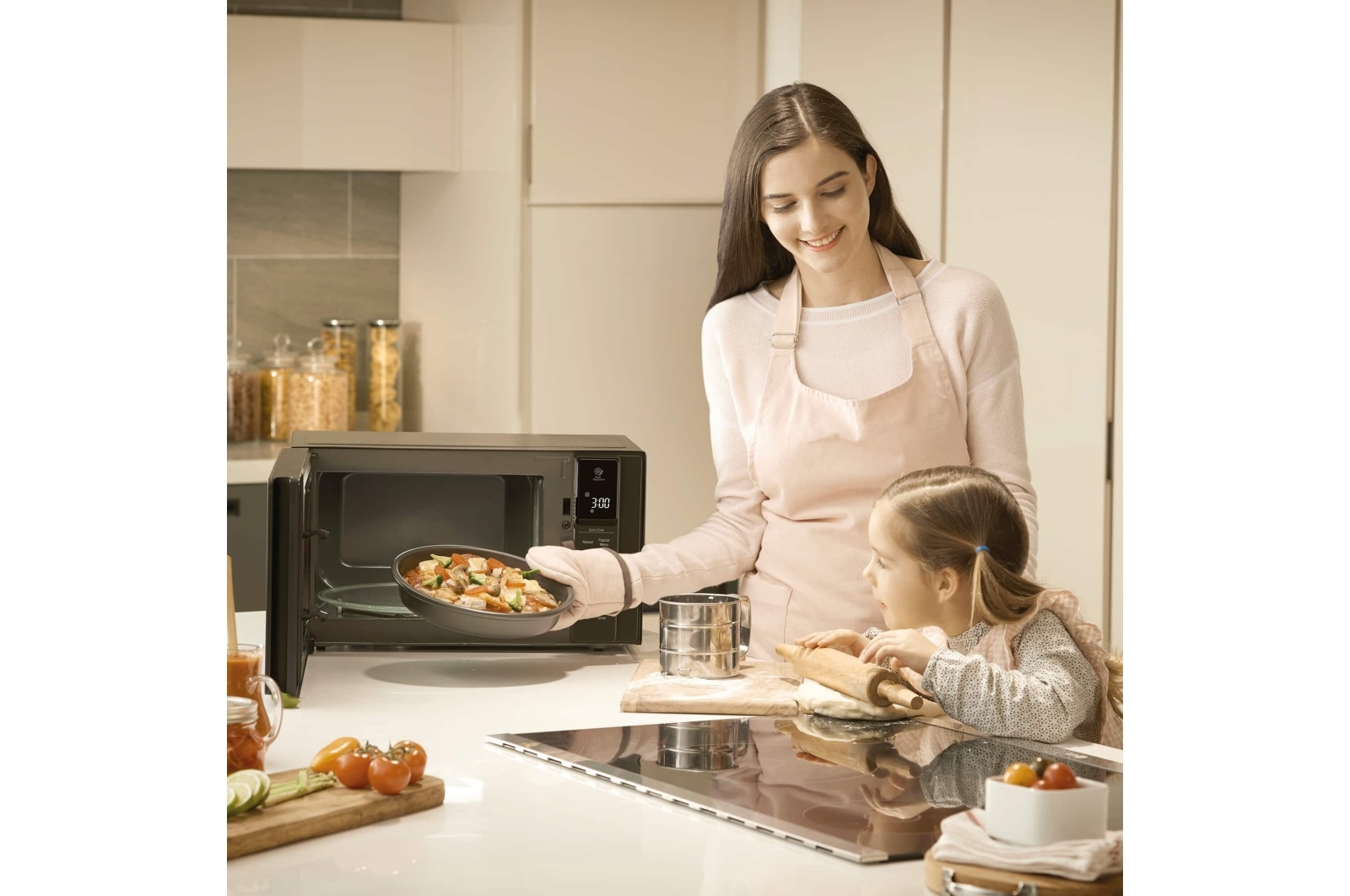 LG Microondas Grill Negro Smart Inverter 1200W de 32 litros, MH7235GPS