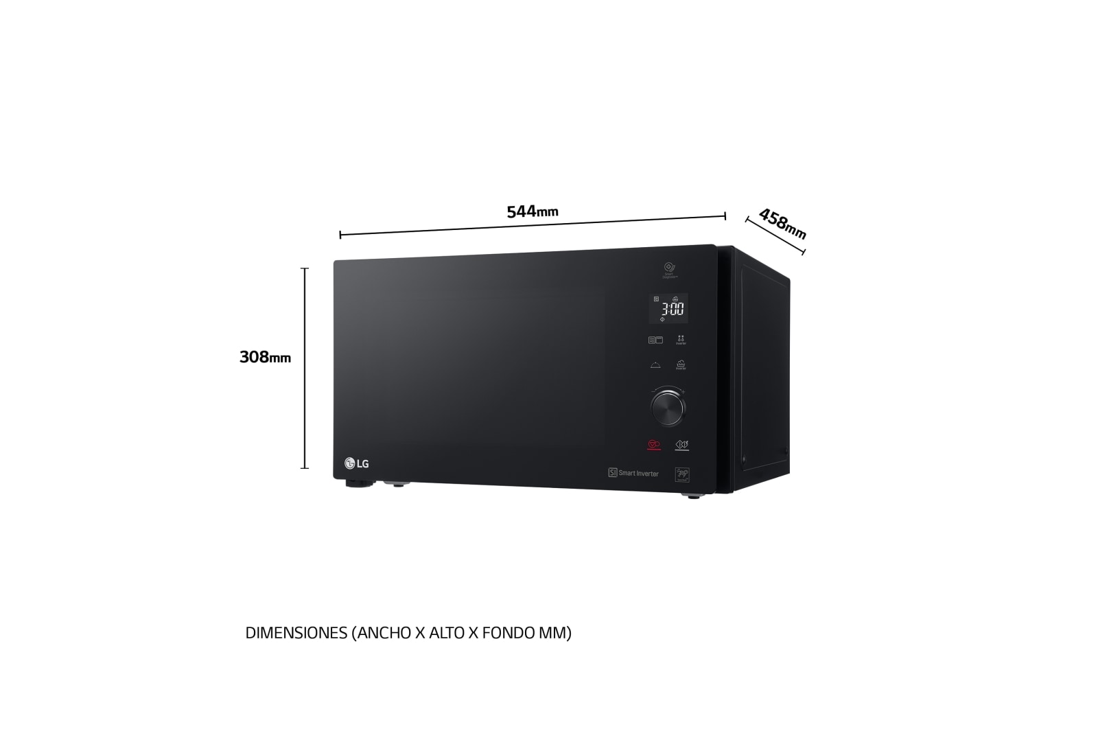 LG Microondas Grill Smart Inverter 1200W de 32 litros, MH7265DPS