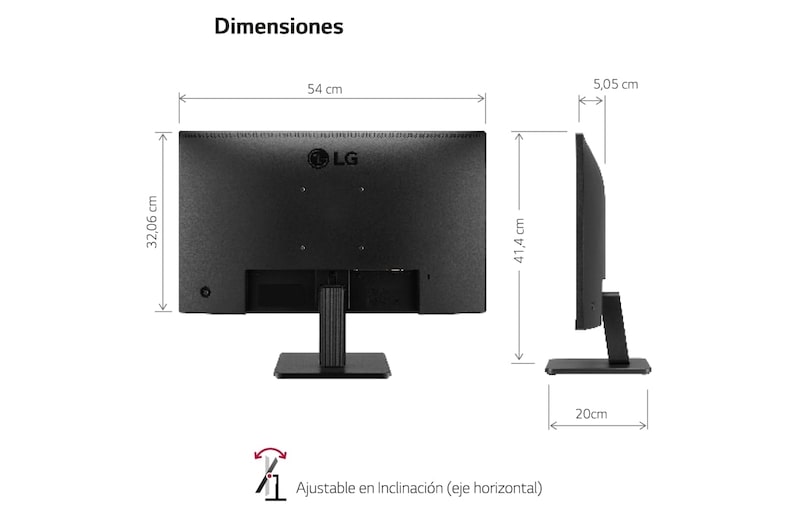 LG 24MR400. Monitor LG IPS: 1920 x 1080, 250 cd/m², 3000:1, diag. 60.4 cm, FreeSync. Entrdas: 1xHDMI1.4, 1xD-Sub, VESA 100 x 100 mm, 24MR400 , 24MR400-B, thumbnail 4